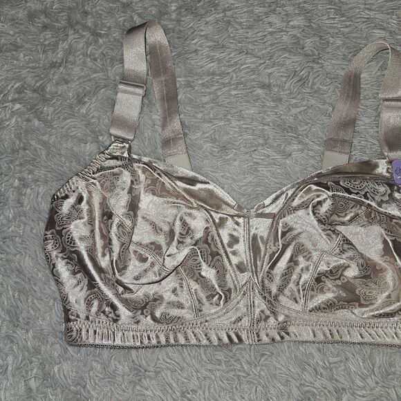 Vtg Rose Gold Body by Bali Paisley Print Bra 38DD Wireless Soft Cup Cottagecore - Picture 3 of 8